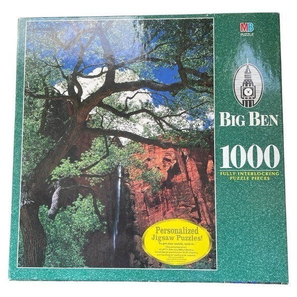 MB Vintage Big‎ Ben Zion Canyon Zion National Park UT 1000 Piece Puzzle NEW - Picture 1 of 7